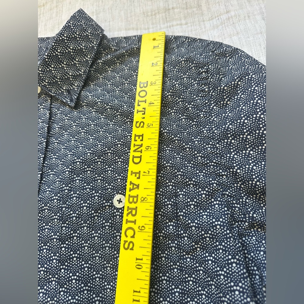 Todd Snyder Navy Patterned Casual Button Down Shi… - image 5